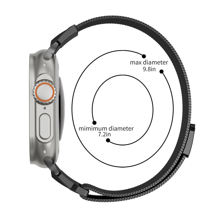 For Apple Watch SE 44mm Mecha Style Milanese Metal Watch Band(Titanium Silver)