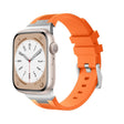 For Apple Watch SE 2022 44mm Loners Liquid Silicone Watch Band(Sliver Orange) - free shipping - PMC TechLife - Order now!