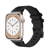 For Apple Watch SE 44mm Loners Liquid Silicone Watch Band(Black Black)