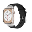 For Apple Watch SE 44mm Loners Liquid Silicone Watch Band(Silver Black) - free shipping - PMC TechLife - Order now!