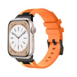 For Apple Watch Series 6 44mm Loners Liquid Silicone Watch Band(Black Orange) - Watch Bands by PMC TechLife | Online Shopping South Africa | PMC TechLife