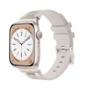 For Apple Watch Series 6 44mm Loners Liquid Silicone Watch Band(Titanium Starlight)