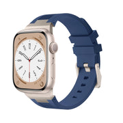 For Apple Watch Series 2 42mm Loners Liquid Silicone Watch Band(Titanium Midnight Blue)