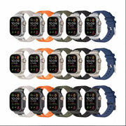 For Apple Watch SE 44mm Loners Liquid Silicone Watch Band(Black Black)