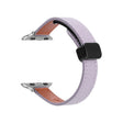 For Apple Watch 42mm Slim Magnetic Buckle Genuine Leather Watch Band(Litchi Lavender) - Watch Bands by PMC TechLife | Online Shopping South Africa | PMC TechLife