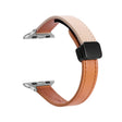 For Apple Watch 38mm Slim Magnetic Buckle Genuine Leather Watch Band(Plain Orange Apricot) - Watch Bands by PMC TechLife | Online Shopping South Africa | PMC TechLife