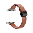 For Apple Watch 38mm Slim Magnetic Buckle Genuine Leather Watch Band(Plain Brown) - Watch Bands by PMC TechLife | Online Shopping South Africa | PMC TechLife
