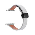 For Apple Watch 38mm Slim Magnetic Buckle Genuine Leather Watch Band(Litchi Grey) - Watch Bands by PMC TechLife | Online Shopping South Africa | PMC TechLife