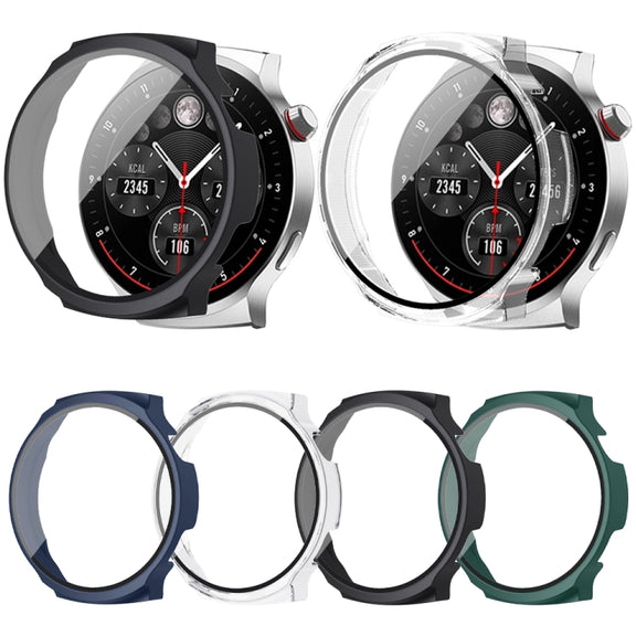 For Aigo Smart Watch V8 PC + Tempered Film Integrated Watch Protective Case(Midnight Blue)