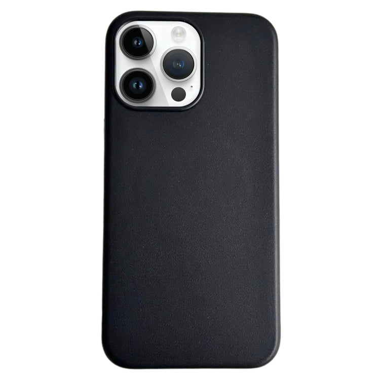 For iPhone 13 Pro Max Pure Color Leather Magsafe Magnetic Phone Case(Black)