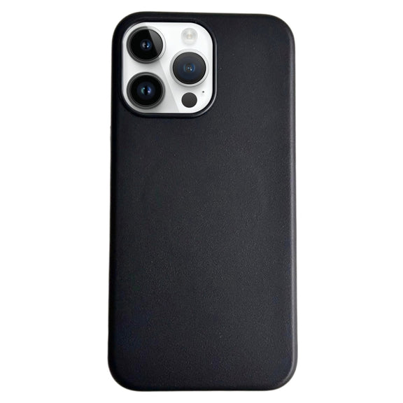 For iPhone 13 Pro Max Pure Color Leather Magsafe Magnetic Phone Case(Black)