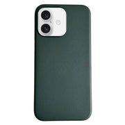 For iPhone 16 Pure Color Leather Magsafe Magnetic Phone Case(Dark Green)