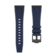 20mm Flat Head Silicone Watch Band(Black Blue)