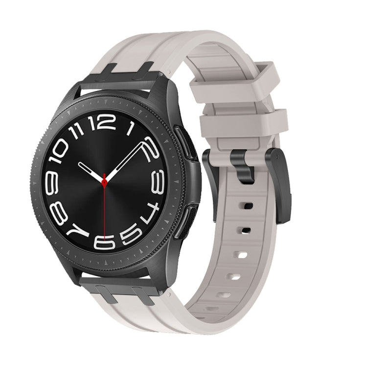 20mm Flat Head Silicone Watch Band(Black Starlight)