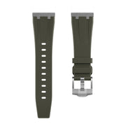 20mm Flat Head Silicone Watch Band(Silver Green)