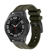 22mm Flat Head Silicone Watch Band(Black Green)