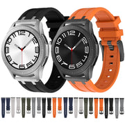 20mm Flat Head Silicone Watch Band(Black Green)