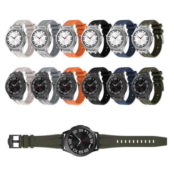 22mm Flat Head Silicone Watch Band(Silver Starlight)
