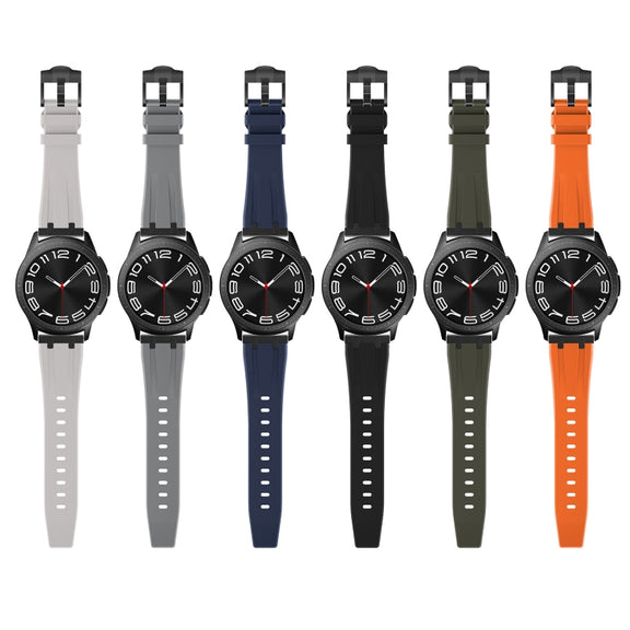 20mm Flat Head Silicone Watch Band(Black Grey)
