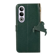 For OnePlus Nord CE4 5G / K12 5G Genuine Leather Litchi Texture RFID Leather Phone Case(Green)