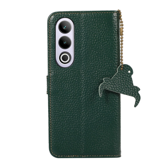 For OnePlus Nord CE4 5G / K12 5G Genuine Leather Litchi Texture RFID Leather Phone Case(Green)