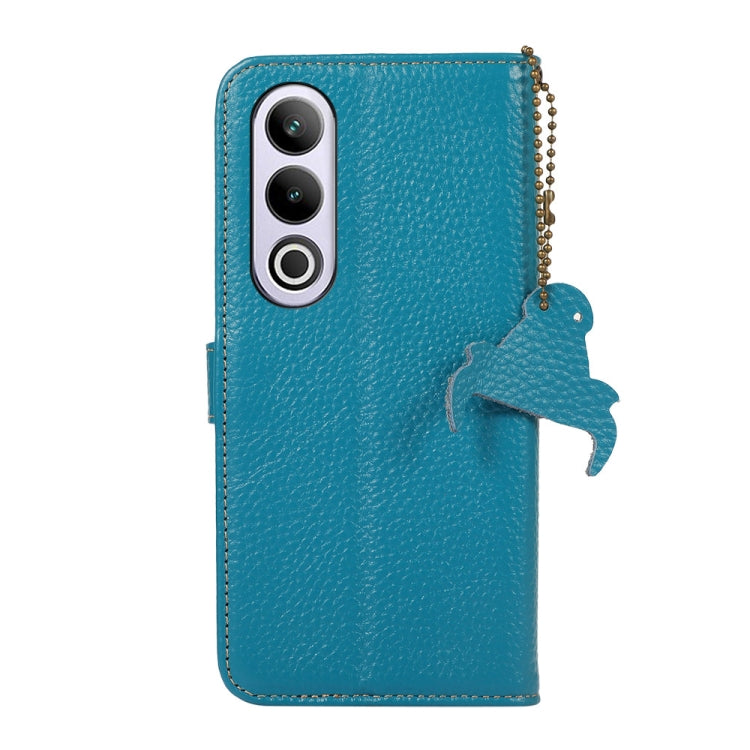For OnePlus Nord CE4 5G / K12 5G Genuine Leather Litchi Texture RFID Leather Phone Case(Blue)