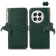 For OnePlus 13 Genuine Leather Litchi Texture RFID Leather Phone Case(Green) - OnePlus Cases by PMC TechLife | Online Shopping South Africa | PMC TechLife | Buy Now Pay Later Mobicred