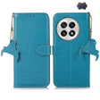 For OnePlus 13 Genuine Leather Litchi Texture RFID Leather Phone Case(Blue) - OnePlus Cases by PMC TechLife | Online Shopping South Africa | PMC TechLife | Buy Now Pay Later Mobicred