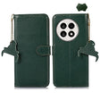 For OnePlus Ace 5 / 13R 5G Genuine Leather Litchi Texture RFID Leather Phone Case(Green) - OnePlus Cases by PMC TechLife | Online Shopping South Africa | PMC TechLife | Buy Now Pay Later Mobicred