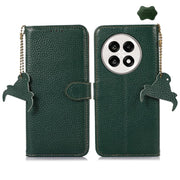 For OnePlus Ace 5 / 13R 5G Genuine Leather Litchi Texture RFID Leather Phone Case(Green)