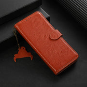 For OnePlus Ace 5 / 13R 5G Genuine Leather Litchi Texture RFID Leather Phone Case(Coffee)