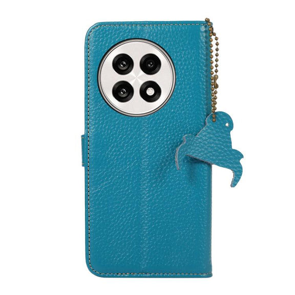 For OnePlus Ace 5 / 13R 5G Genuine Leather Litchi Texture RFID Leather Phone Case(Blue)