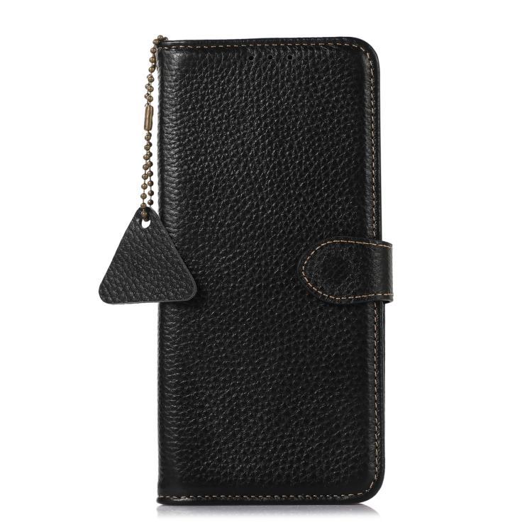 For OnePlus Ace 5 / 13R 5G Genuine Leather Litchi Texture RFID Leather Phone Case(Black)