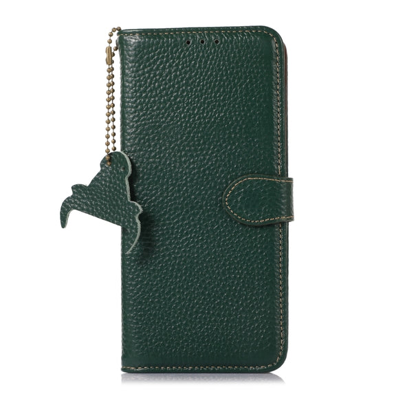 For Google Pixel 10 Pro / 9 Pro Genuine Leather Litchi Texture RFID Leather Phone Case(Green)