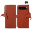 For Google Pixel 9 Pro Genuine Leather Litchi Texture RFID Leather Phone Case(Coffee) - Google Cases by PMC TechLife | Online Shopping South Africa | PMC TechLife | Buy Now Pay Later Mobicred
