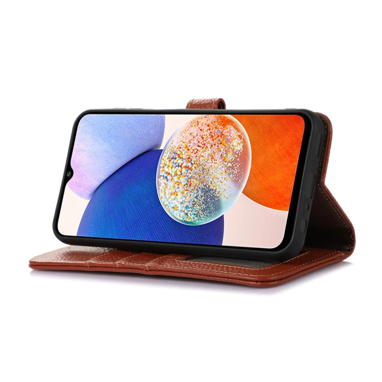 For Google Pixel 9 Pro Genuine Leather Litchi Texture RFID Leather Phone Case(Coffee)