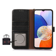 For Google Pixel 9 Pro Genuine Leather Litchi Texture RFID Leather Phone Case(Black)