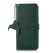 For Google Pixel 9 Genuine Leather Litchi Texture RFID Leather Phone Case(Green)