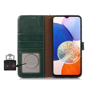 For Google Pixel 9 Genuine Leather Litchi Texture RFID Leather Phone Case(Green)