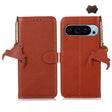 For Google Pixel 9 Genuine Leather Litchi Texture RFID Leather Phone Case(Coffee) - Google Cases by PMC TechLife | Online Shopping South Africa | PMC TechLife | Buy Now Pay Later Mobicred