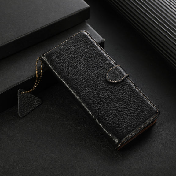 For Google Pixel 10 / 9 Genuine Leather Litchi Texture RFID Leather Phone Case(Black)