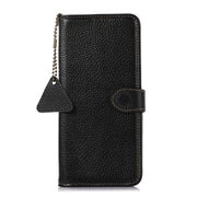 For Google Pixel 10 / 9 Genuine Leather Litchi Texture RFID Leather Phone Case(Black)