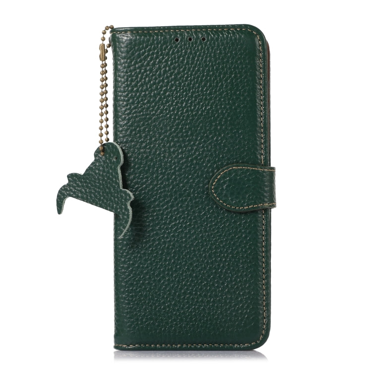 For Google Pixel 9a Genuine Leather Litchi Texture RFID Leather Phone Case(Green)