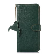 For Google Pixel 9a Genuine Leather Litchi Texture RFID Leather Phone Case(Green)
