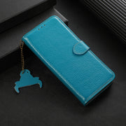 For Google Pixel 9a Genuine Leather Litchi Texture RFID Leather Phone Case(Blue)