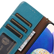 For Google Pixel 9a Genuine Leather Litchi Texture RFID Leather Phone Case(Blue)