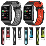 For Huawei Watch D Two Color Punched Silicone Watch Band(Black Blue)