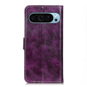 For Google Pixel 9 Retro Crazy Horse Texture Flip Leather Phone Case(Purple)