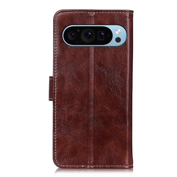 For Google Pixel 9 Retro Crazy Horse Texture Flip Leather Phone Case(Brown)