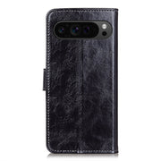 For Google Pixel 10 Pro / 9 Pro Retro Crazy Horse Texture Flip Leather Phone Case(Black)